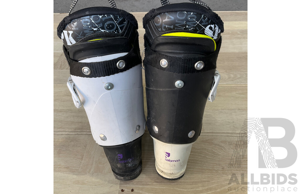 SALOMON Equipe 10 ,KASTLE FW1,Rossignol Zenith Z6 Oversize Ski Board and Salomon Ski Boots Size 26