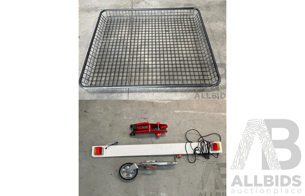 Roof Rack Steel Mesh Basket & Trailer Light Boards & Jockey Wheel & Trolley Jack