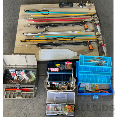 Large Lot of Mixed Fishing Gear - Crab Pot, Lures, Reels and More