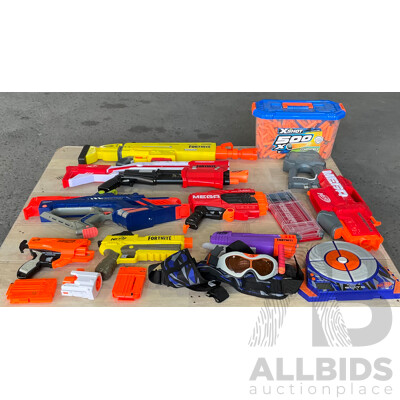 Assorted NERF Toy Guns & Accessories