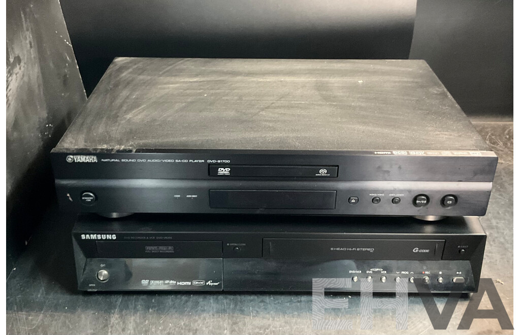 YAMAHA DVD-S1700 DVD Player & SAMSUNG DVD Recorder & VCR (DVD-VR355) - Lot of 2