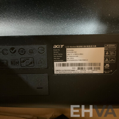 ACER S221HQL LCD Monitor & LENOVO T2224dA Monitor with Dual Desk Mount