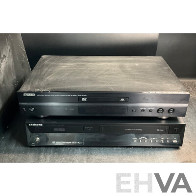 YAMAHA DVD-S1700 DVD Player & SAMSUNG DVD Recorder & VCR (DVD-VR355) - Lot of 2
