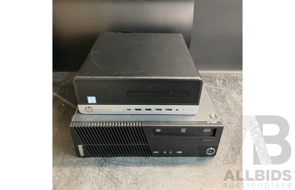HP ProDesk 600 G3 SFF & Lenovo ThinkCentre M73 SFF  8GB RAM I5 DeskTop PC - Lot of 2