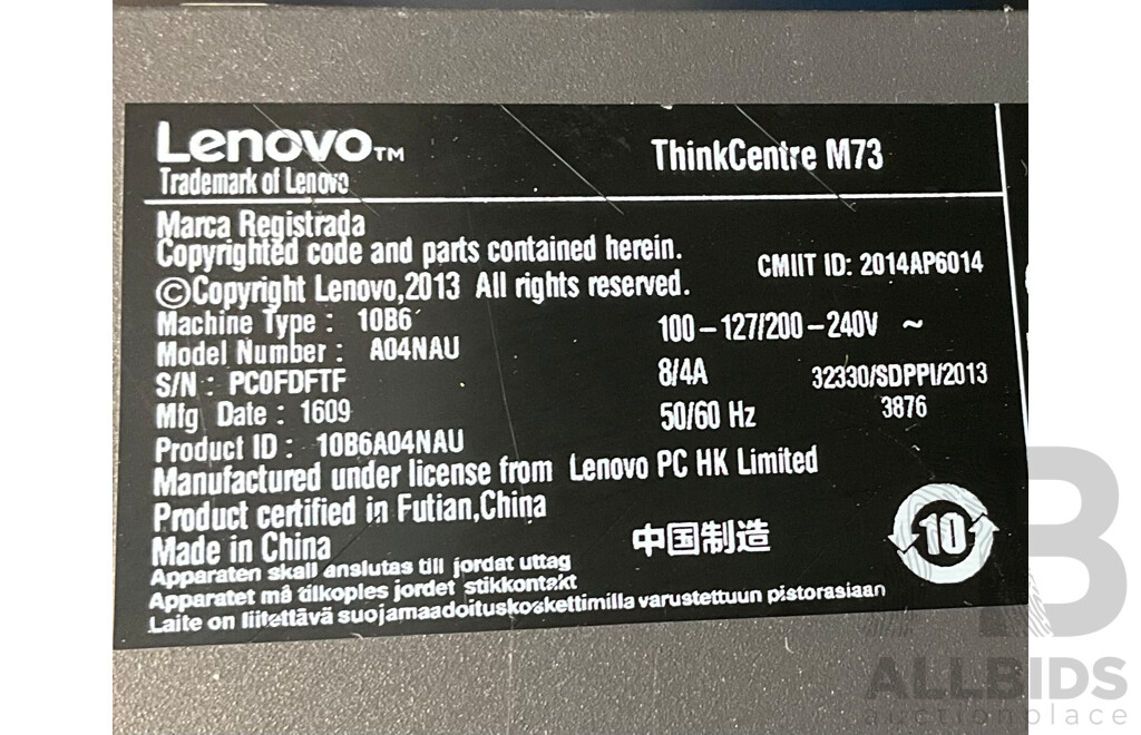 HP ProDesk 600 G3 SFF & Lenovo ThinkCentre M73 SFF  8GB RAM I5 DeskTop PC - Lot of 2