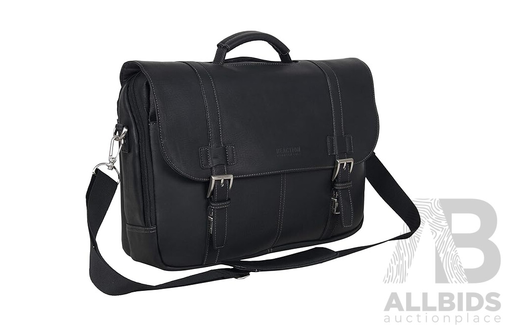 REACTION Kenneth Cole Black Leather Business Bag