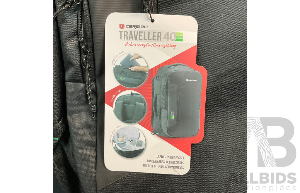 KLEIN TOOLS Tool Gear Backpack (55475) & CARIBEE Traveller 40 Carry on - Lot of 2