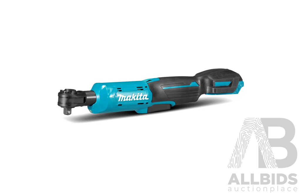 MAKITA DUB135 18V Blower & WR100DZ Cordless Ratchet Wrench & Tools Carry Bag & LUCK Tool Box - Lot of 4