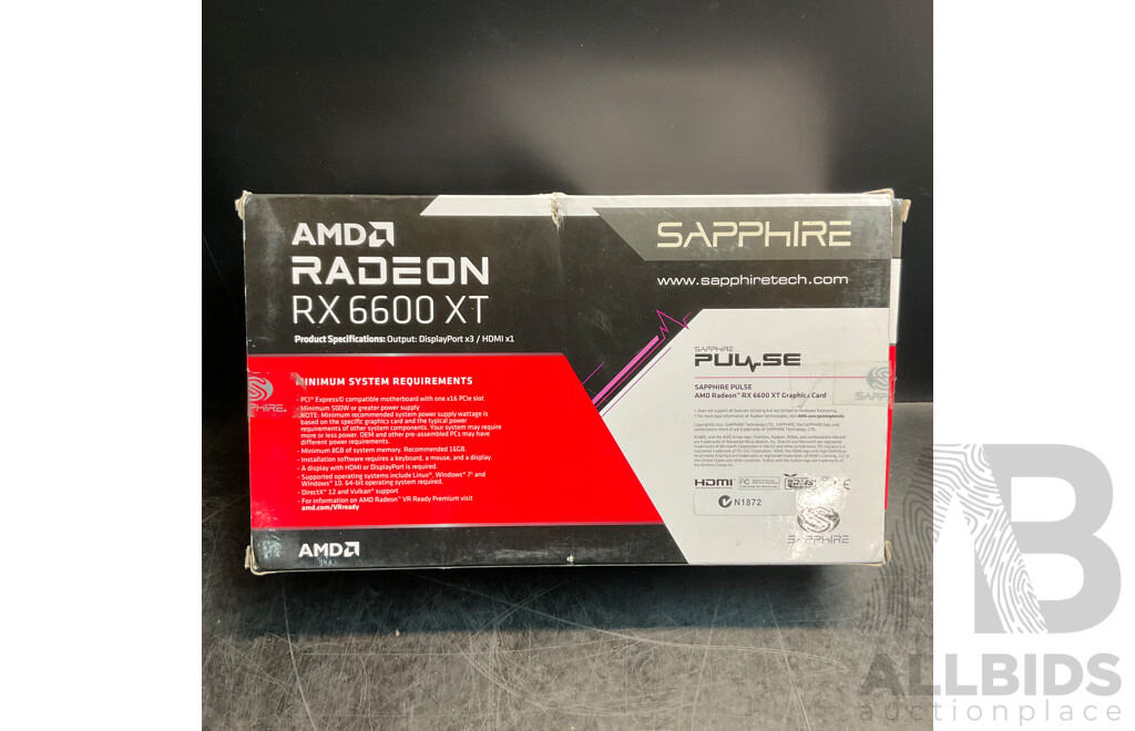 SAPPHIRE Pulse AMD Radeon RX 6600 XT 8GB Graphics Card - ORP $299.00