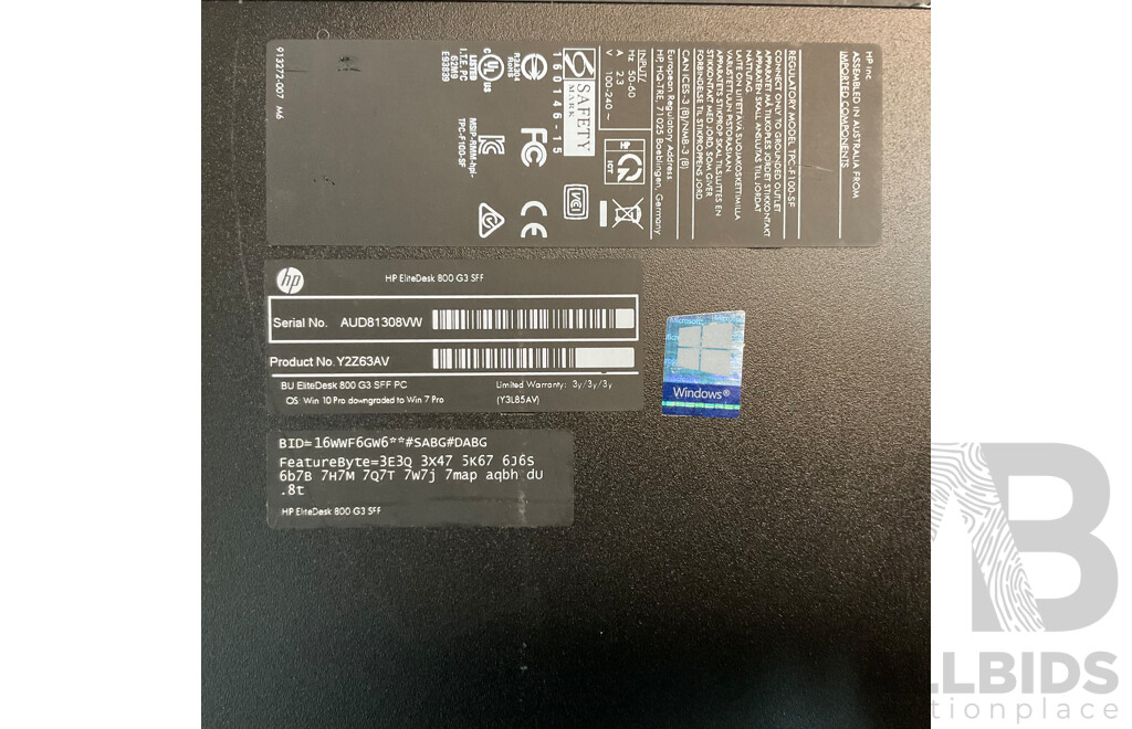 HP EliteDesk 800 G3 SFF 16GB RAM I7 DeskTop PC (Y2Z63AV)