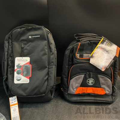 KLEIN TOOLS Tool Gear Backpack (55475) & CARIBEE Traveller 40 Carry on - Lot of 2