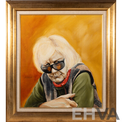 Allan Goddard, (20th Century, Australian, 1950)- Portrait of David Boyd (1924-2011), Oil on Board, 74 x 67 cm (frame)