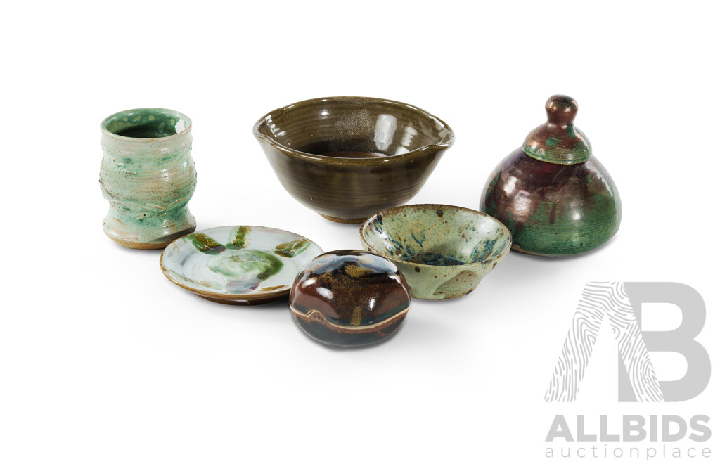 Collection Six Australian Pottery Items