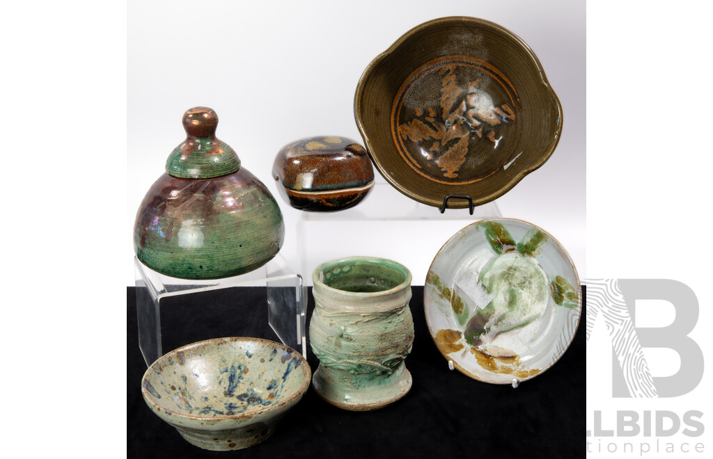 Collection Six Australian Pottery Items