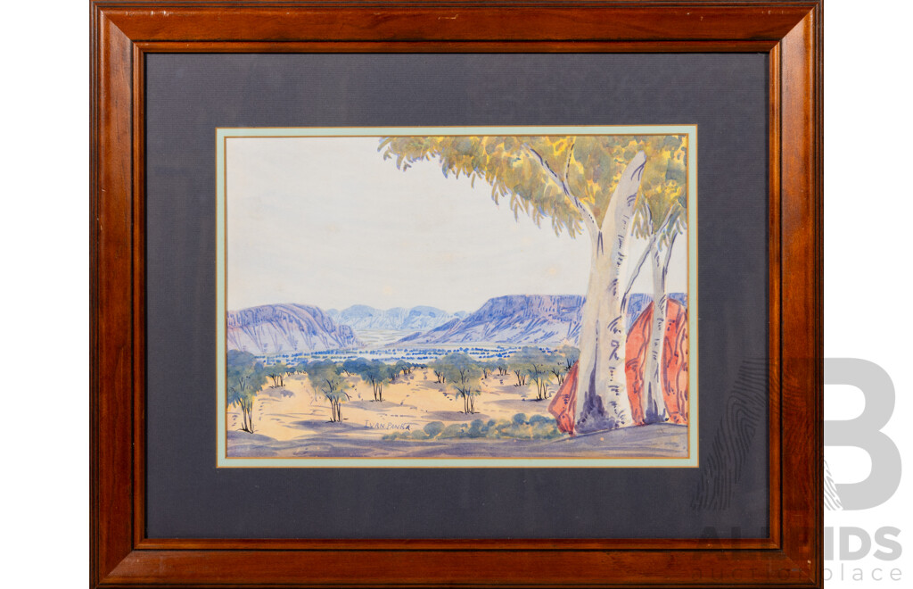 Pannka, Ivan (1943-1999) Central Australian Landscape With Gums