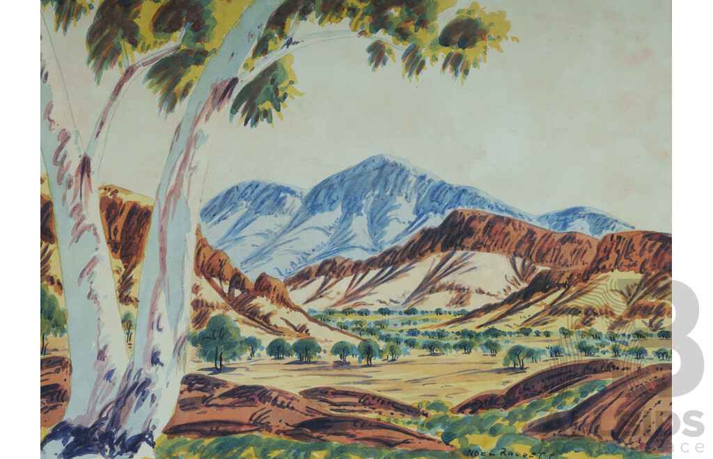 Ragget, Noel (1937-1975) Ghost Gum With Mountain Ranges