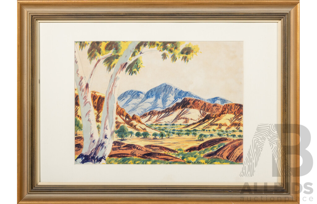 Ragget, Noel (1937-1975) Ghost Gum With Mountain Ranges