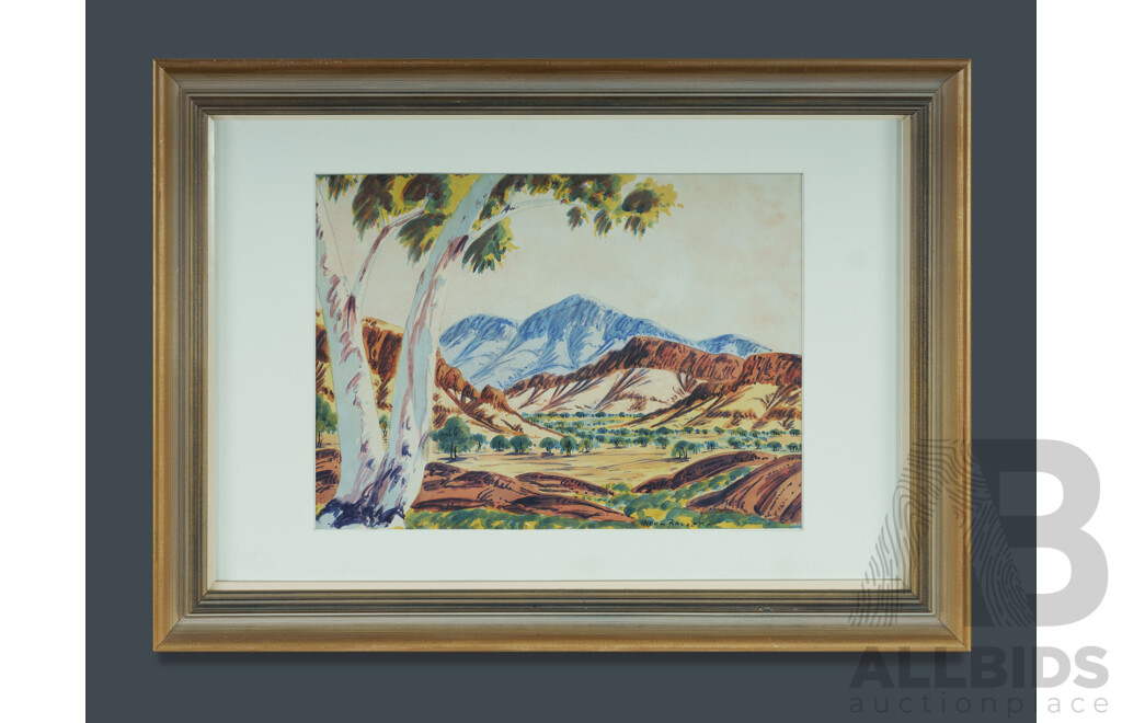 Ragget, Noel (1937-1975) Ghost Gum With Mountain Ranges