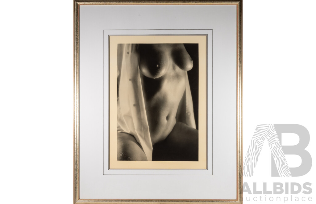 Artist Unknown, (20th Century), Figure with Open Shirt (1997), Black & White Photograph, 128 x 105 cm (frame)
