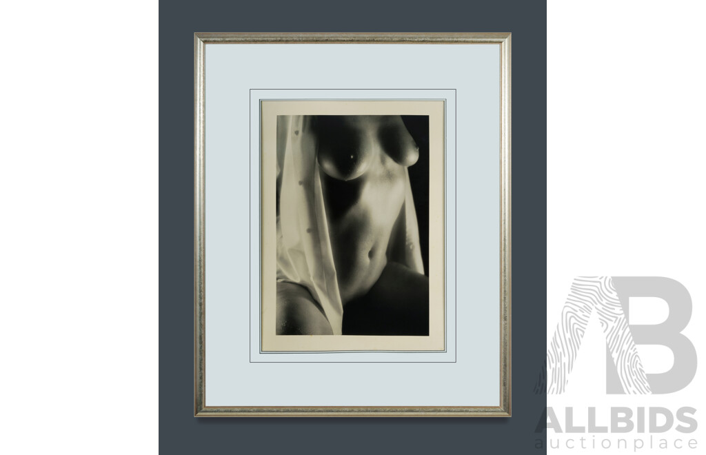 Artist Unknown, (20th Century), Figure with Open Shirt (1997), Black & White Photograph, 128 x 105 cm (frame)