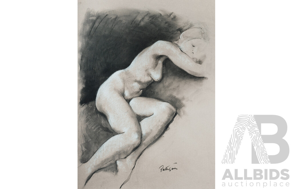 Nan Paterson, (1923-2015) 'Reverie', Charcoal & Conte Crayon, 93 x 69 cm (frame)