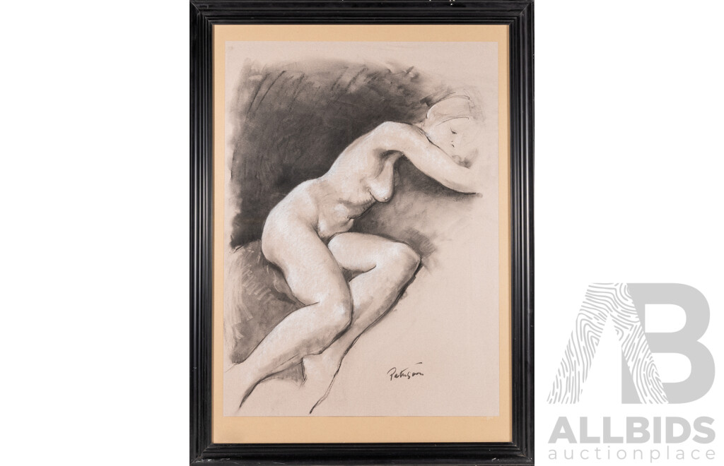 Nan Paterson, (1923-2015) 'Reverie', Charcoal & Conte Crayon, 93 x 69 cm (frame)