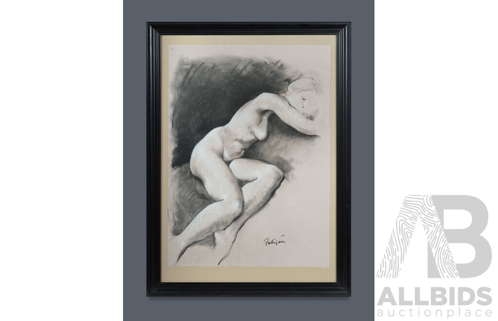 Nan Paterson, (1923-2015) 'Reverie', Charcoal & Conte Crayon, 93 x 69 cm (frame)