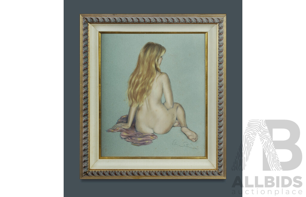 Victoria Fontaine-Wolf, Victoria (20th Century, British, 1945-) Nude with Flowing Hair, Pastel, 72 x 63 cm (frame)