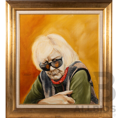 Allan Goddard, (20th Century, Australian, 1950)- Portrait of David Boyd (1924-2011), Oil on Board, 74 x 67 cm (frame)
