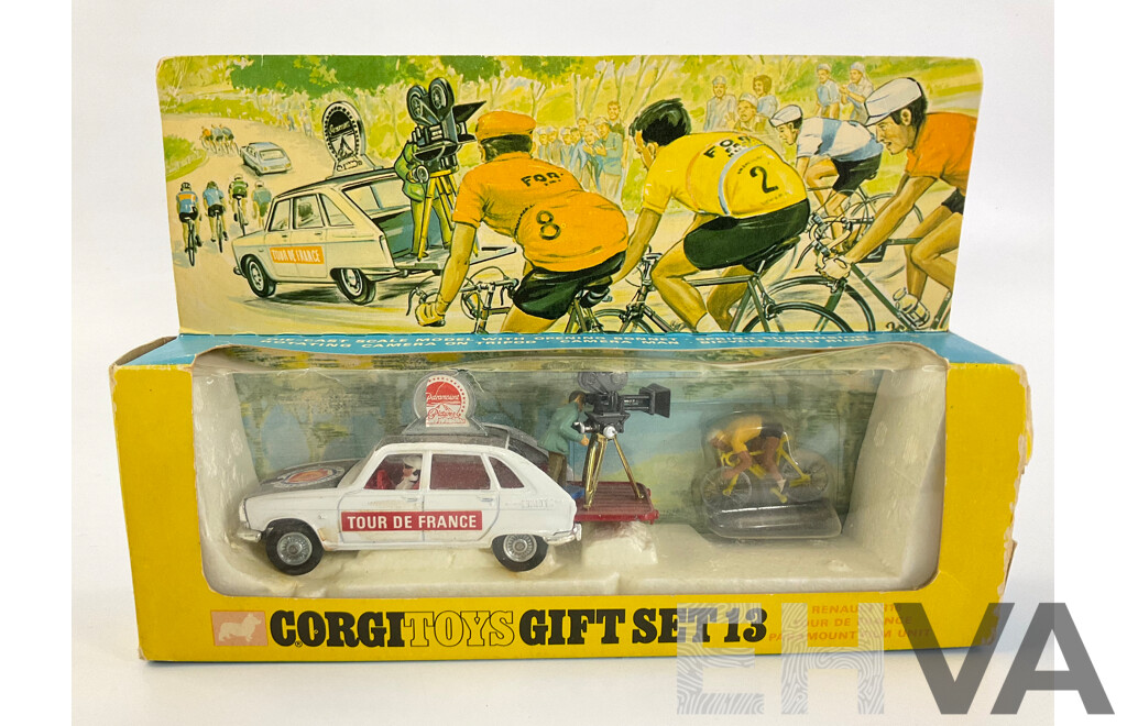Vintage Boxed Corgi Toys Gift Set 13, Renault R16 Tour De France Paramount Film Unit