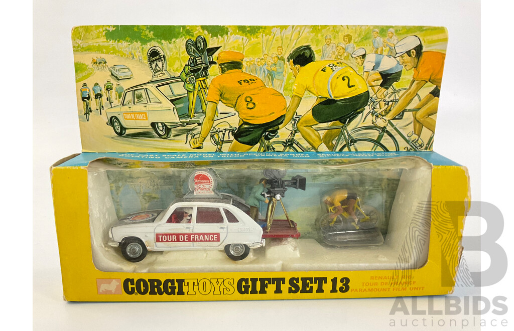 Vintage Boxed Corgi Toys Gift Set 13, Renault R16 Tour De France Paramount Film Unit