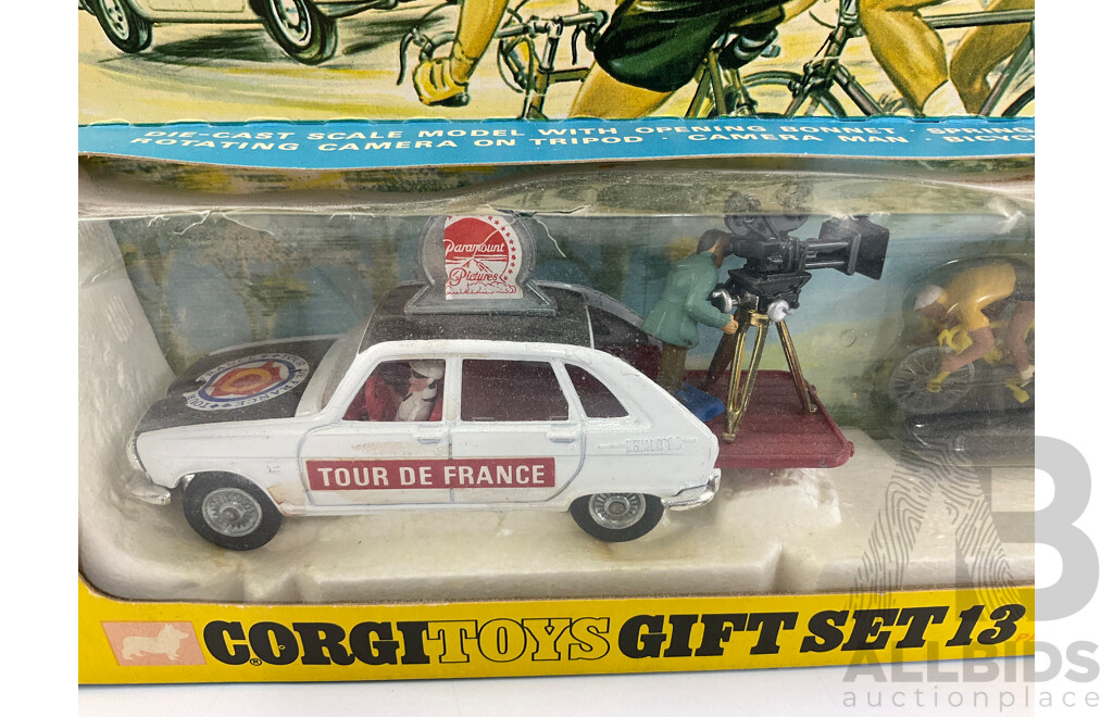 Vintage Boxed Corgi Toys Gift Set 13, Renault R16 Tour De France Paramount Film Unit