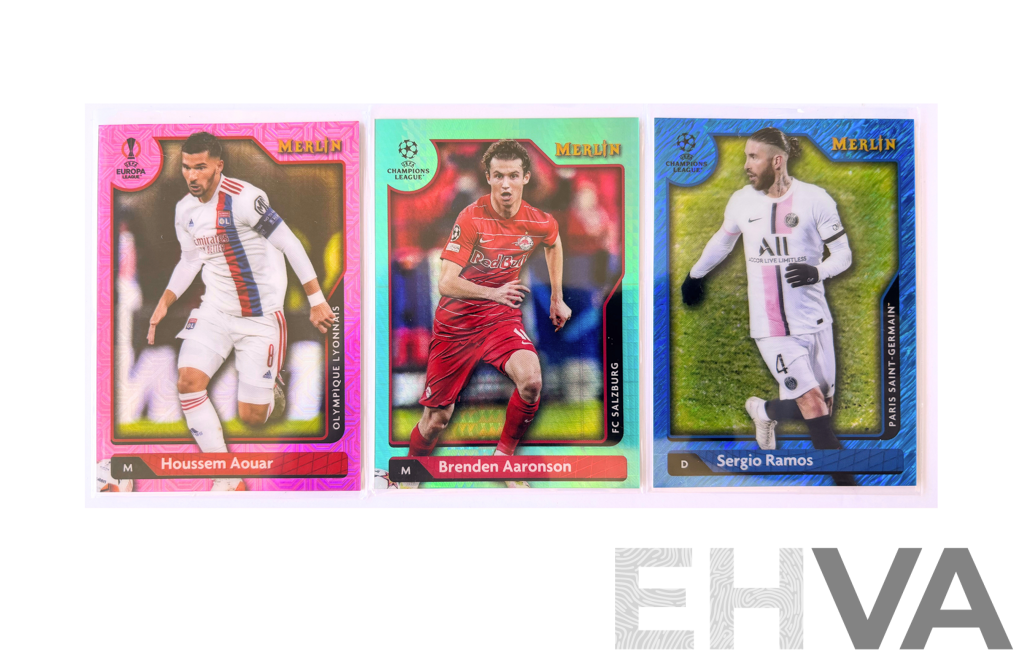 Merlin UEFA Champions League Soccer Trio Featuring Aouar, Aaronson and Ramos.