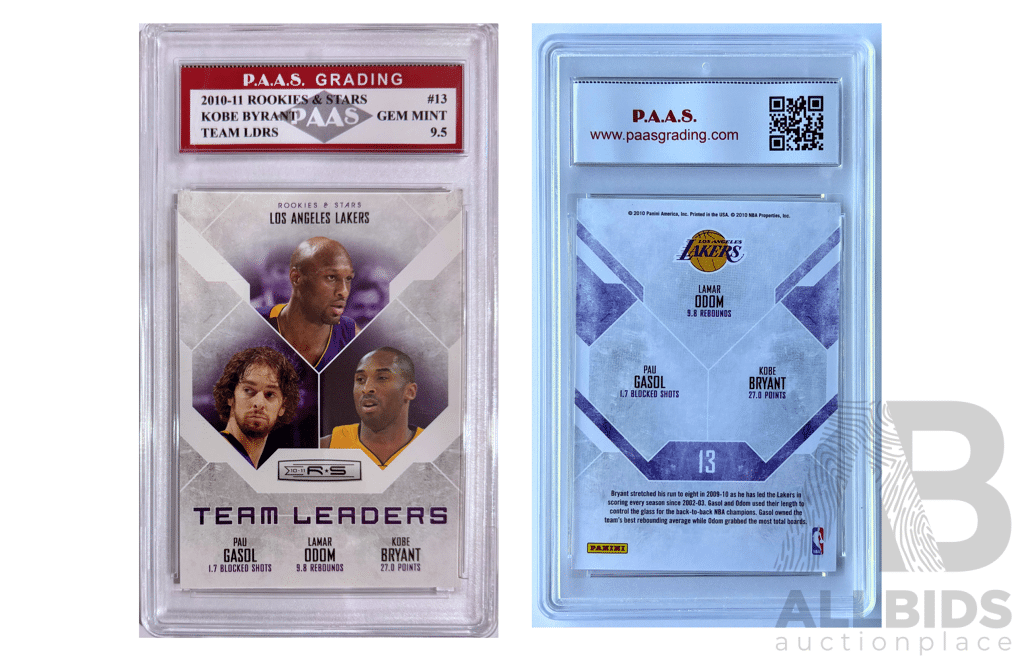 Kobe Bryant Team Leaders Gem Mint 9.5