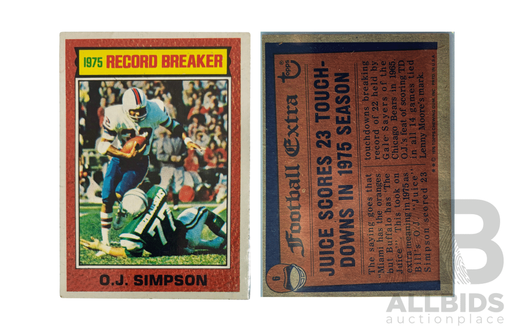 OJ Simpson 1975 Topps Record Breaker