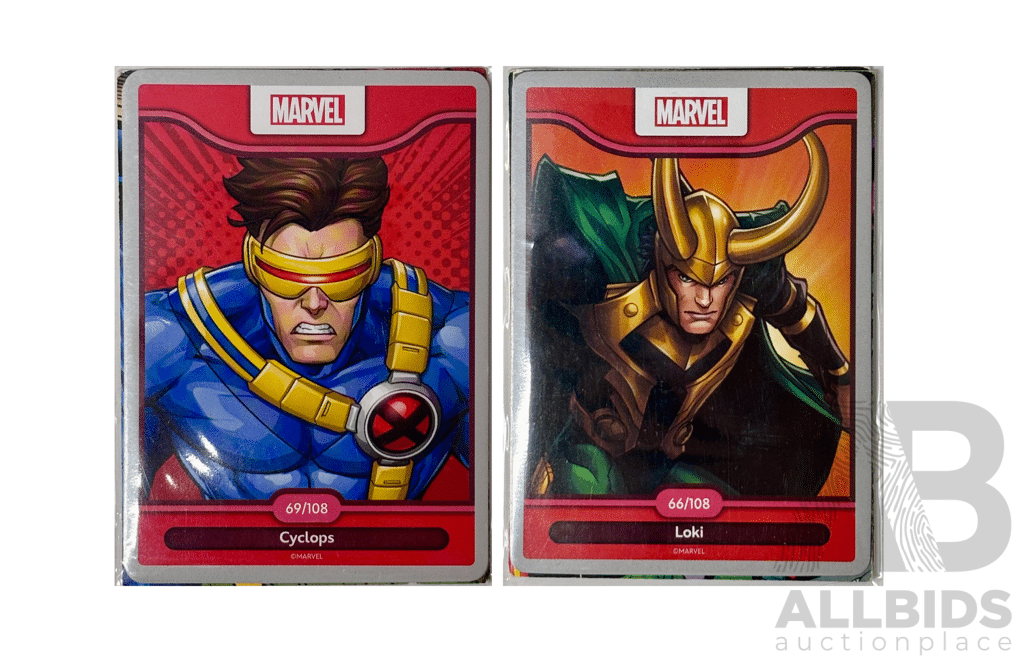 Marvel Trading Card Pair Featuring Cyclops and Loki