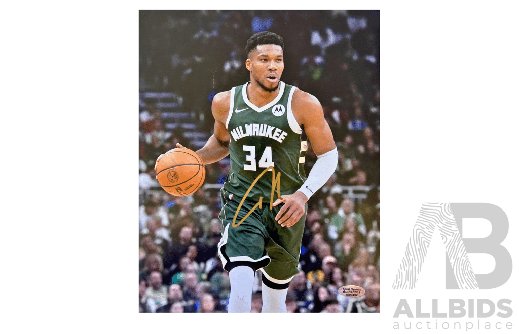 Giannis Antetokounmpo Autographed 8x10 Game Photo with COA