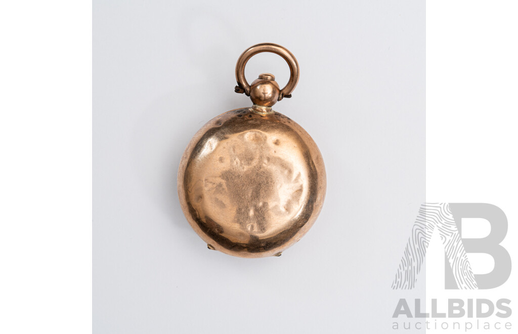 9ct Vintage Coin Holder Fob Pendant, 30mm Diameter, 12.25 Grams
