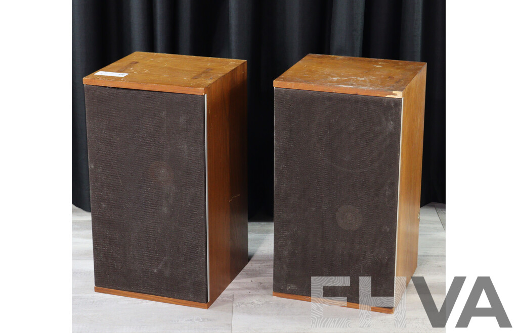 Pair Retro Heavy Duty Custom Acoustic Speakers in Wood Casing