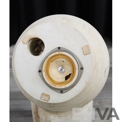 Pair Michael Brown Audio Sphere Concrete Speakers on Concrete Stands with Coral Cones
