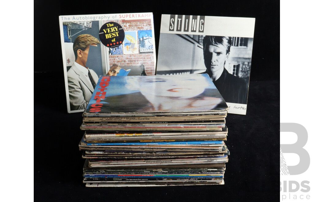 Collection Approx 50 Vintage Vinyl  Records, Mostly Rock & Pop From 1960s & 70s