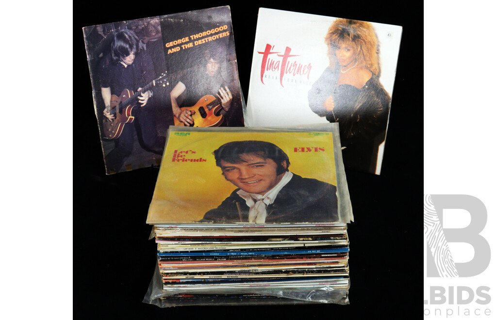 Collection Approx 50 Vintage Vinyl  Records, Mostly Rock & Pop From 1960s & 70s