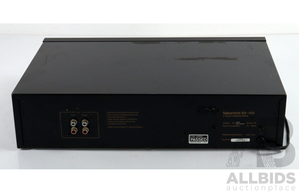 Nakamichi 2 Head Cassette Deck BX 100 Custom Calibrated Cam Drive Mechinism Three Mortor Transport