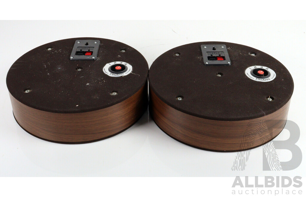 Retro Pair English Made Round Phobos Speakers by Jim Rogers