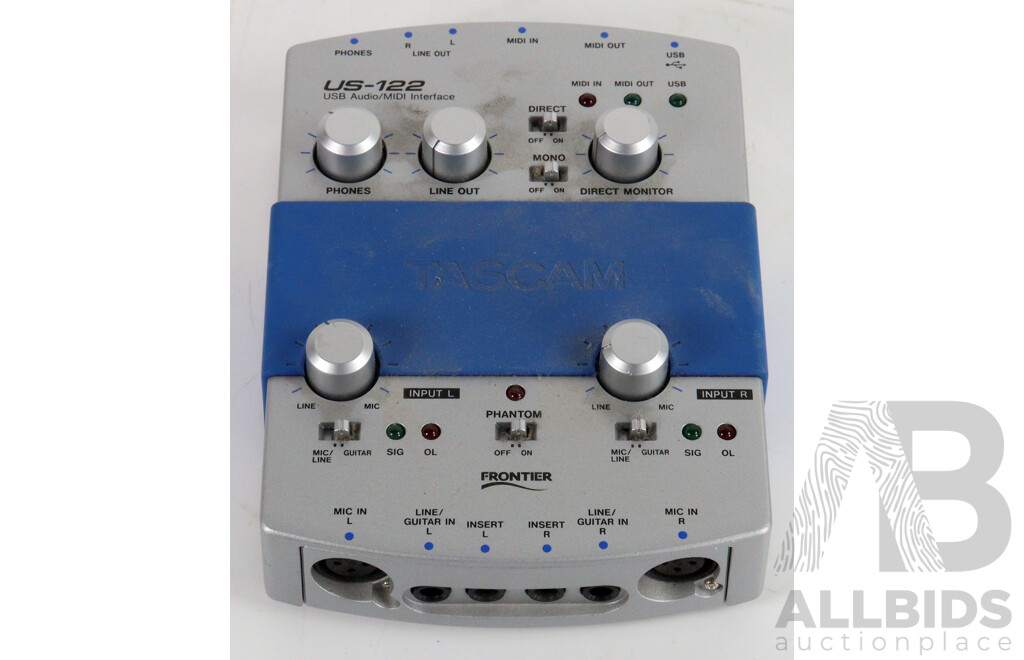 Tascam US 122 Interface Audio Midi USB in Original Box