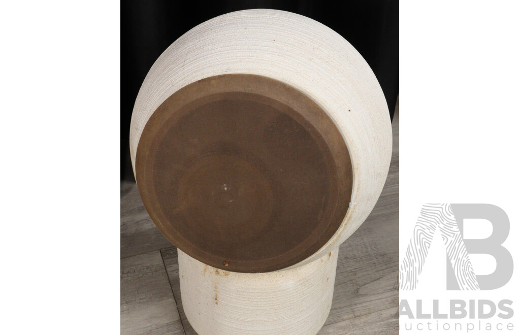 Pair Michael Brown Audio Sphere Concrete Speakers on Concrete Stands