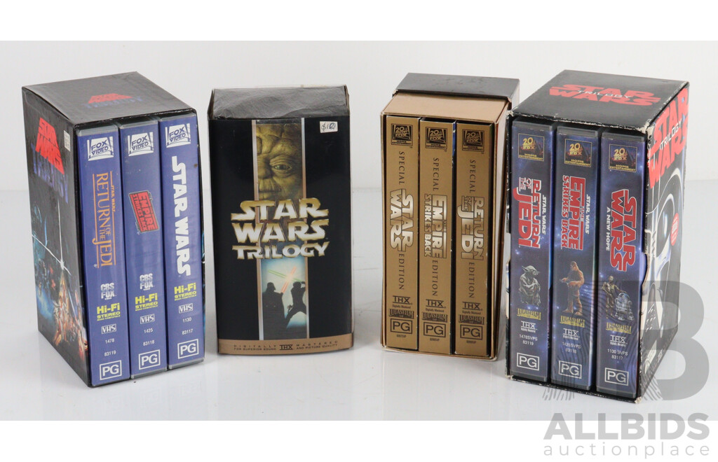 Great Retro Collection Four Box Sets Star Wars VHS Video Tapes