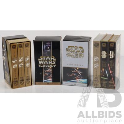 Great Retro Collection Star Wars VHS Video Tapes Including Three Box Sets