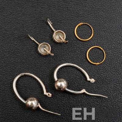 Sterling Silver (3) Pairs of Hoop Earrings, in Presentation Boxes