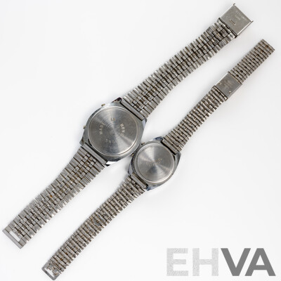 Radius (2) Vintage Digital Watches, 35mm/25mm, Made in Hong Kong